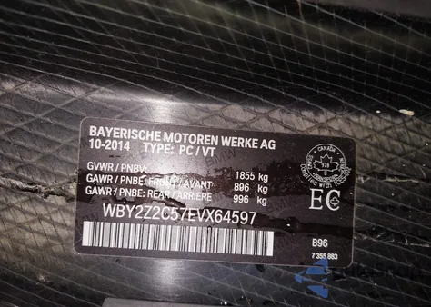 2014 BMW I8 z USA, uszkodzony, nr VIN WBY2Z2C57EVX64597